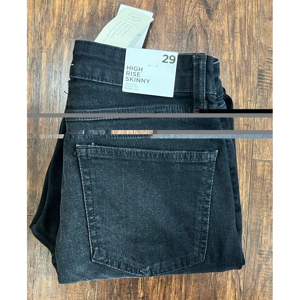 Forever 21 Womens High Rise Skinny Black Stretch Denim Jeans Size 29 5-Pocket - Picture 3 of 5